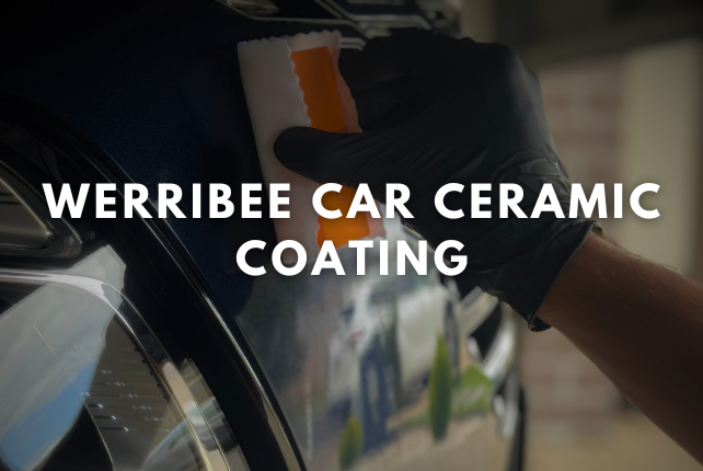 Car in Werribee receiving professional ceramic coating application, showcasing a sleek and glossy finish.