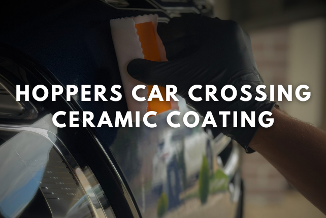 Car in Hoppers Crossing receiving professional ceramic coating application, showcasing a sleek and glossy finish.