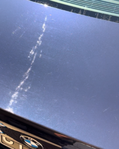 Scratches and swirls on a BMW in Truganina before professional paint correction, a service available near Hoppers Crossing.