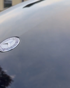 Mercedes with a glossy ceramic-coated finish in Truganina, offering superior paint protection near Hoppers Crossing.